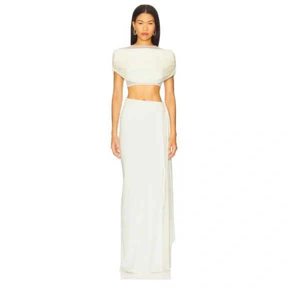 Deme By Gabriella Revolve Alyssa 3 Piece Co-Ord Set in Off White size medium - Picture 6 of 16